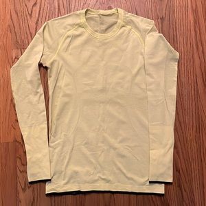 Lululemon Size 10 yellow long sleeve shirt. Swiftly Tech Relaxed style